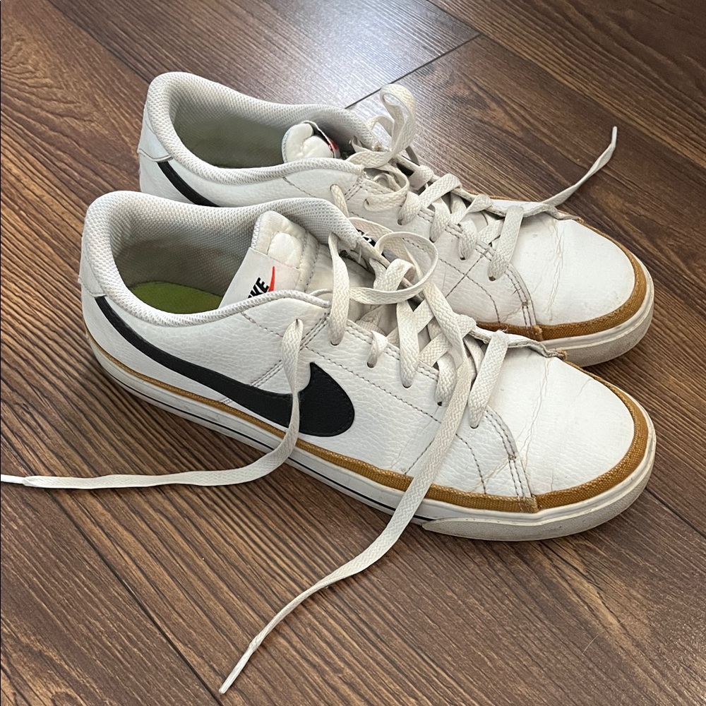 Nike White  with Black Swoosh